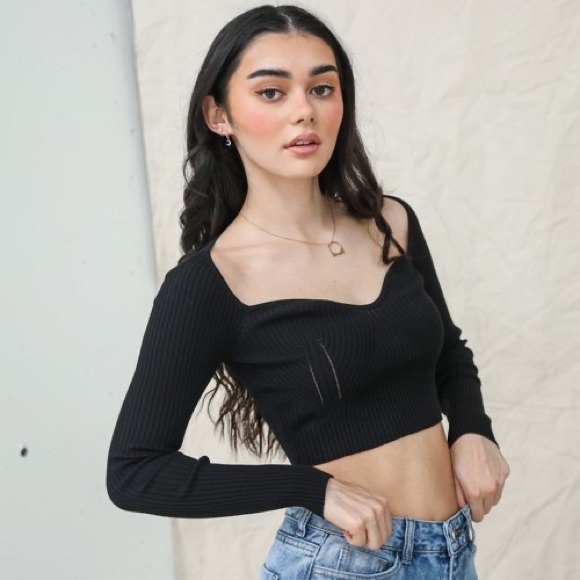 Okakie Heavy Sweet-Heart Sweater Top - Picture 5 of 6